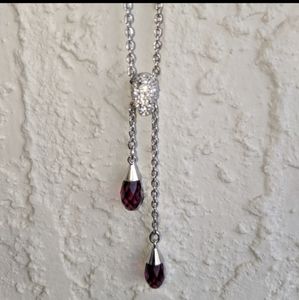 Swarovski amethyst dew drop necklace